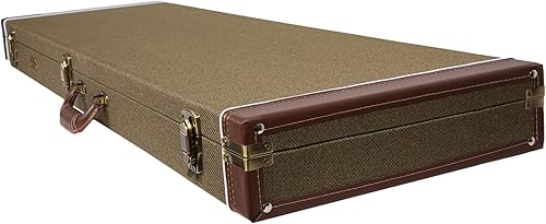 Miniatura 71 de Crossrock Estuche rígido de madera para guitarras eléctricas Les Paul con correas de hombro extraíbles-Tweed (CRW700LTW)