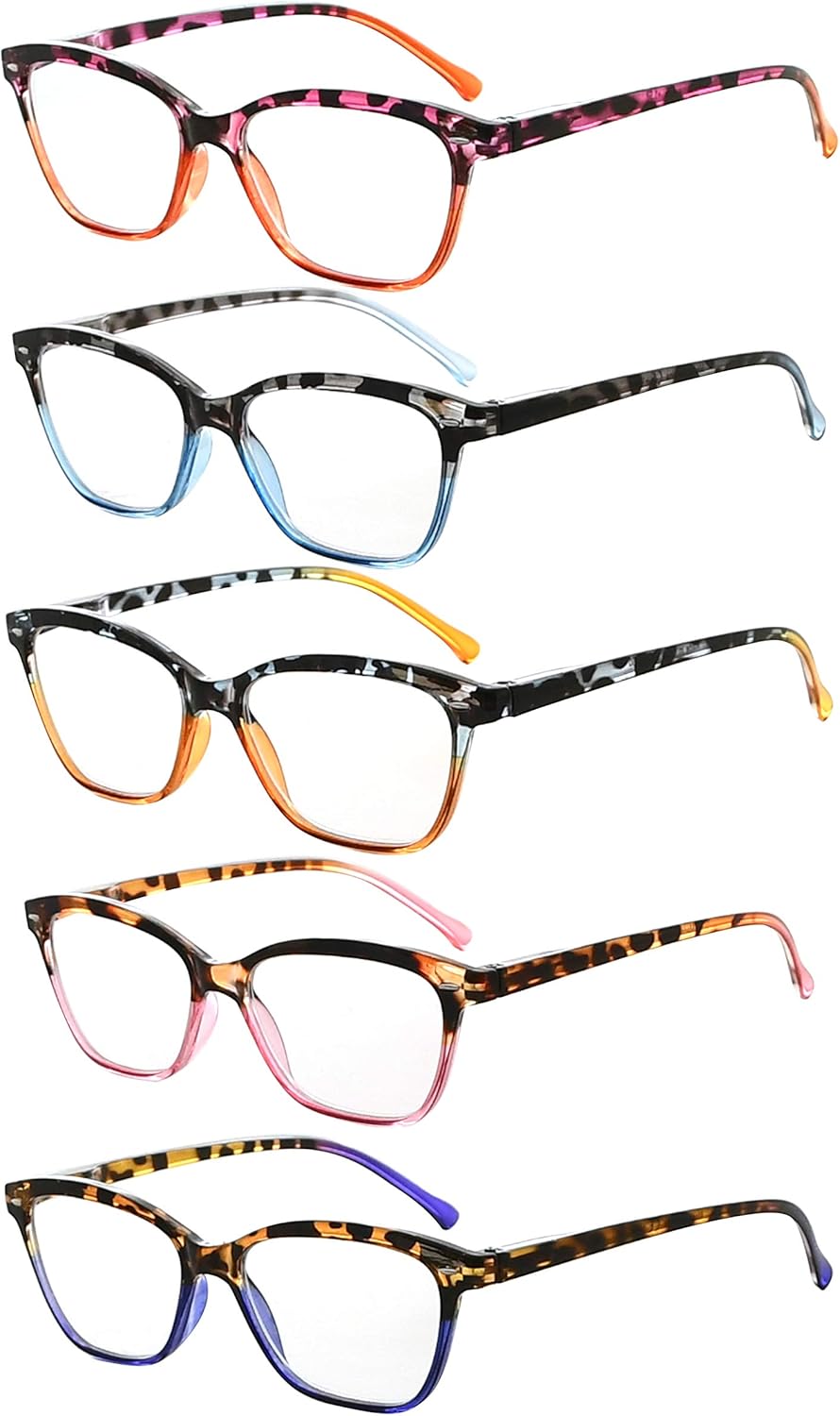 Eyekepper 5 Pack Reading Glasses Women Cat-eye Readers Stylish Tortoise Reading Eyeglasses