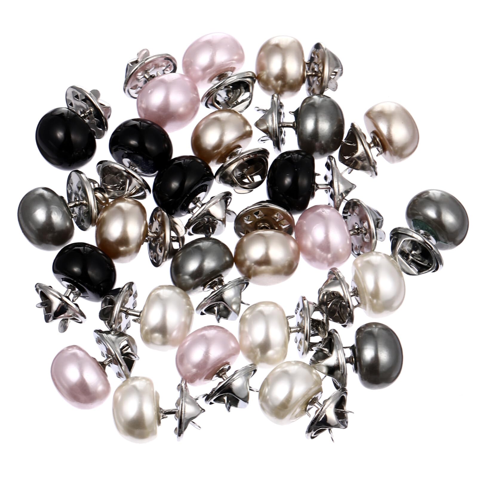 Tofficu 25Pcs Anti Exposure Brooch Pins for Women Clothes Pearl-Like Button Clips for Shirts Skirts Cardigans Secure Modesty Cover up Buttons Elegant Accessories - Image 4