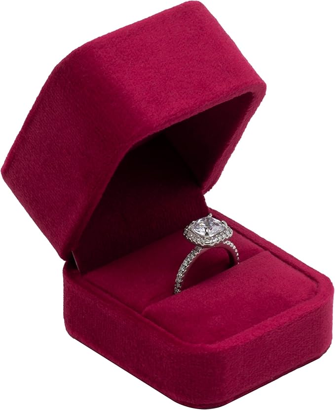 Amazon.com: Giftop Velvet Single Ring Box Case Holder for Engagement ...
