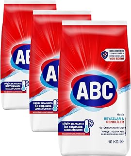 ABC DETERJAN Matik Beyazlar & Renkliler 10 Kg (3 paketi)
