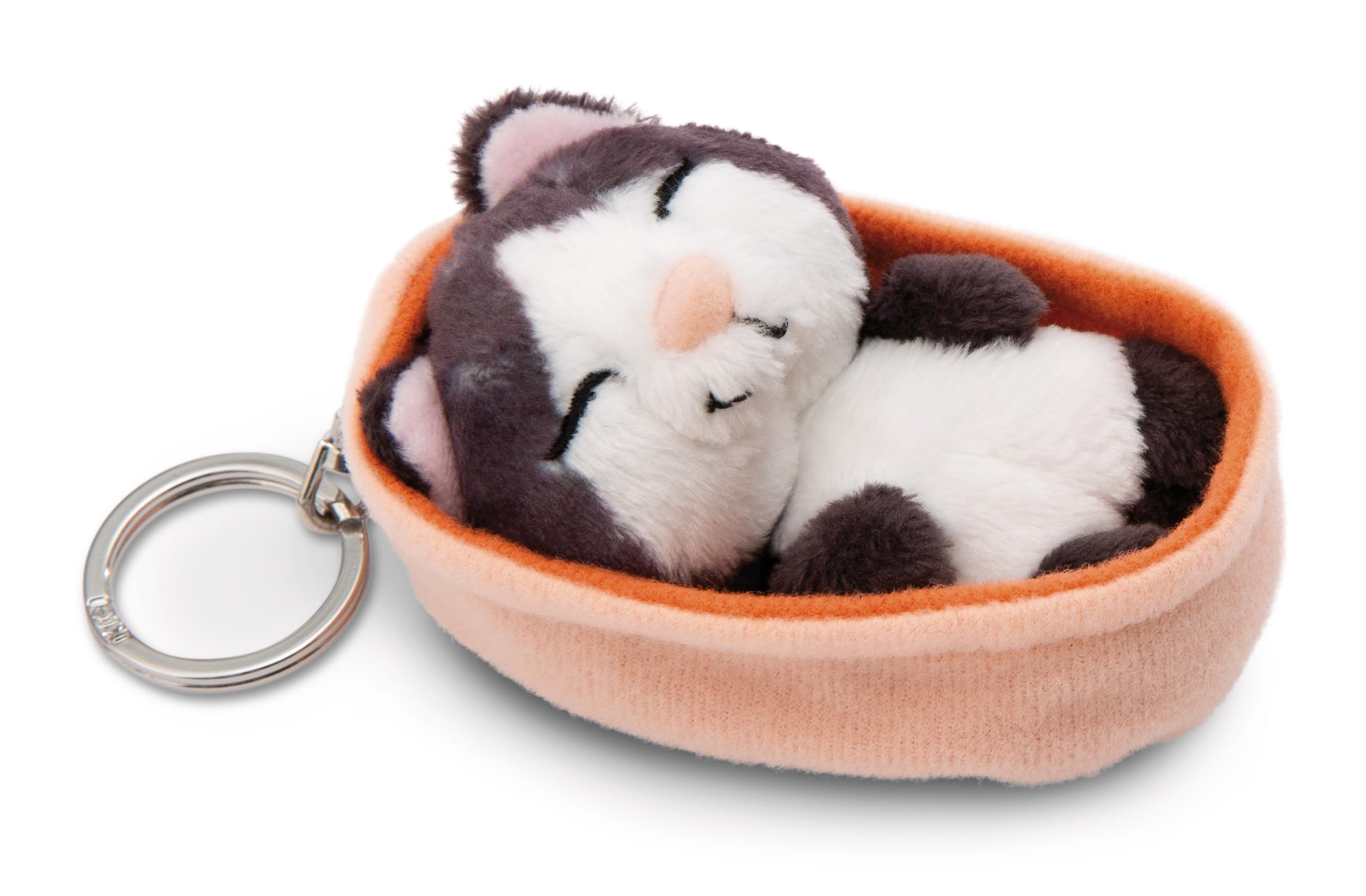 Nici Keyholder Sleeping Pets cat black 8cm basket light peach