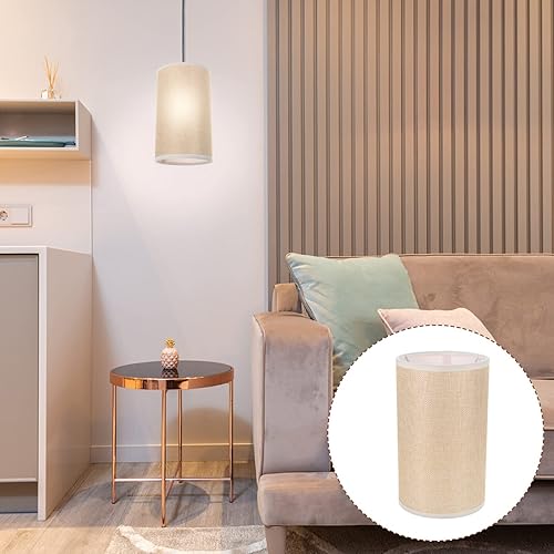 Miniatura 4 de BESPORTBLE Lámpara de mesa Lámpara colgante Pantalla de tambor de lino Pantalla de lámpara de mesita de noche, pantalla de lámpara cilíndrica,