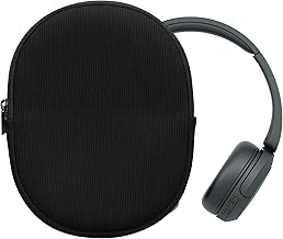 kwmobile Case Compatible with Sony WH-CH520 / WH-CH510 / MDR-ZX110 Case - Case for Headset Made of Robust Cord and Neoprene Fabric - Black