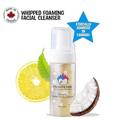 Miniatura 2 de Jabón facial de espuma natural para niños y preadolescentes, orgánico, sin fragancia, limpiador sin lágrimas para pieles sensibles, 4 onzas