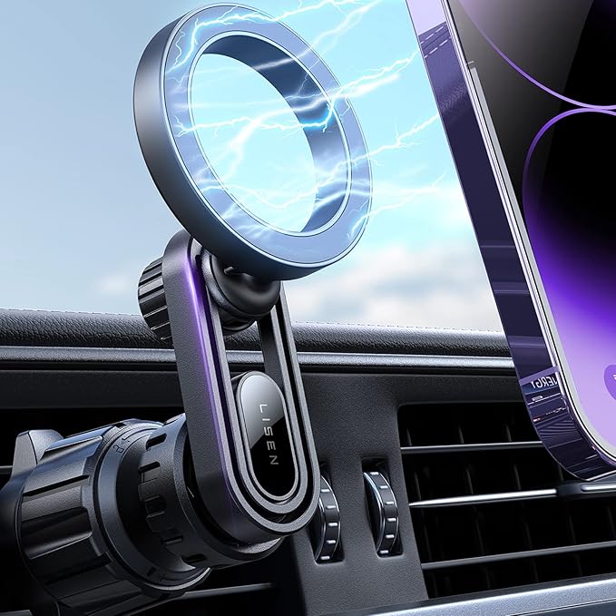 LISEN Fits MagSafe Car Mount for iPhone Holder [20 Strongest Phone