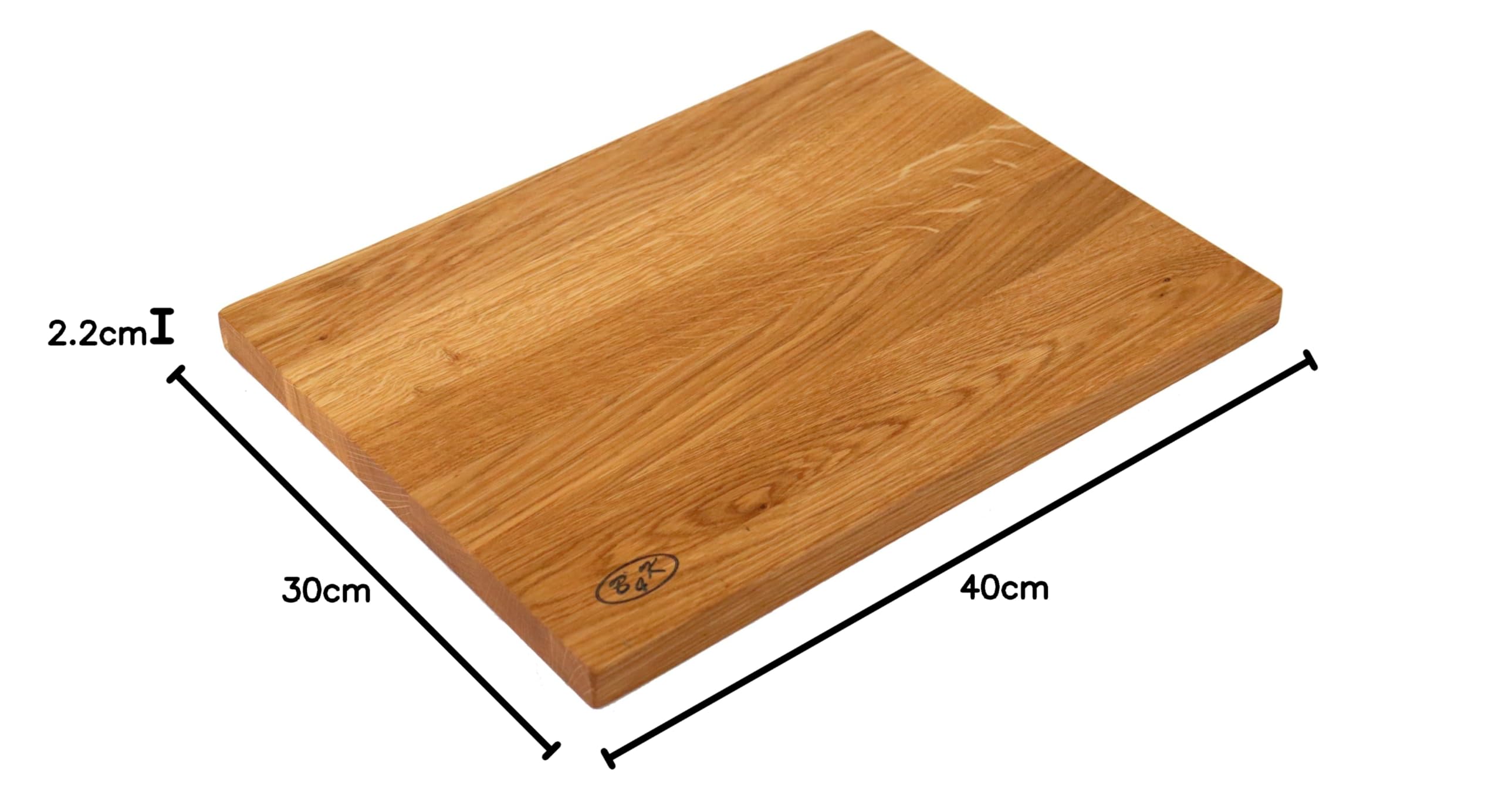 B4K Tablas de cortar de roble | Hecho a mano, aceitado y antibacteriano | Versátil como tabla de cocina, tabla de picar y tabla de servir, tamaños: 40 × 30 × 2,2 cm
