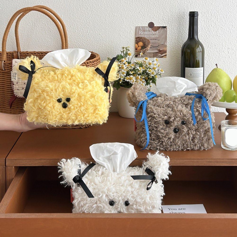Amazon｜ティッシュケース 犬 かわいい ぬいぐるみ もこもこ ふわふわ