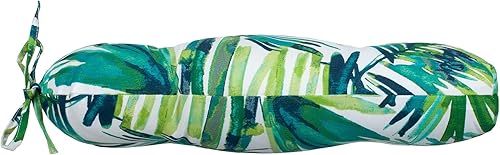 Miniatura 8 de Magpie Fabrics Paquete de 2 cojines de asiento capitoné de 19 x 19 pulgadas, cojines de patio en forma de U con lazos, almohadillas impermeables