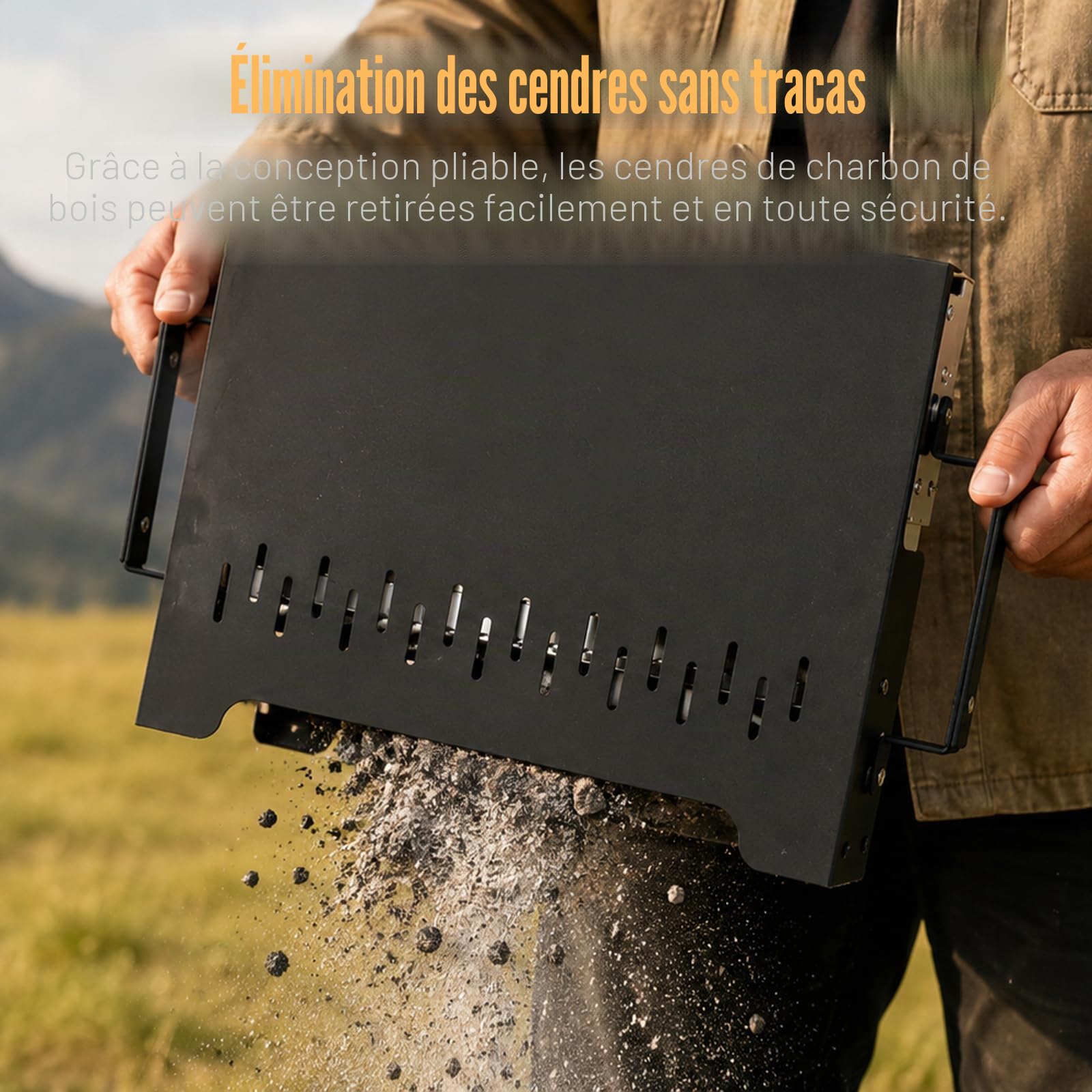 GFTIME Barbecue de camping de qualité supérieure : barbecue pliable avec sac de transport pour les aventures en plein air - Barbecue au charbon de bois compact