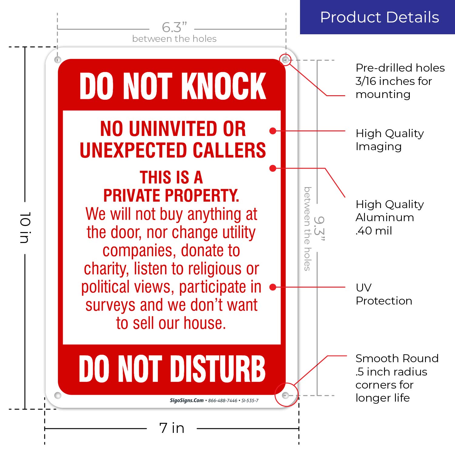 "Do Not Knock" Vinyl Decal - 8 Inch No Soliciting Sign For Doors & Windows