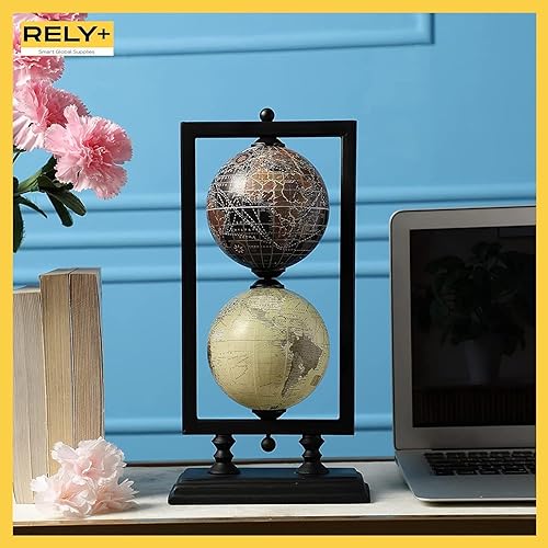 Miniatura 3 de Rely+ Juego de 2 soportes de metal resistentes de 4 pulgadas (no de plástico). Globos de escritorio giratorios para escritorio geográficos,