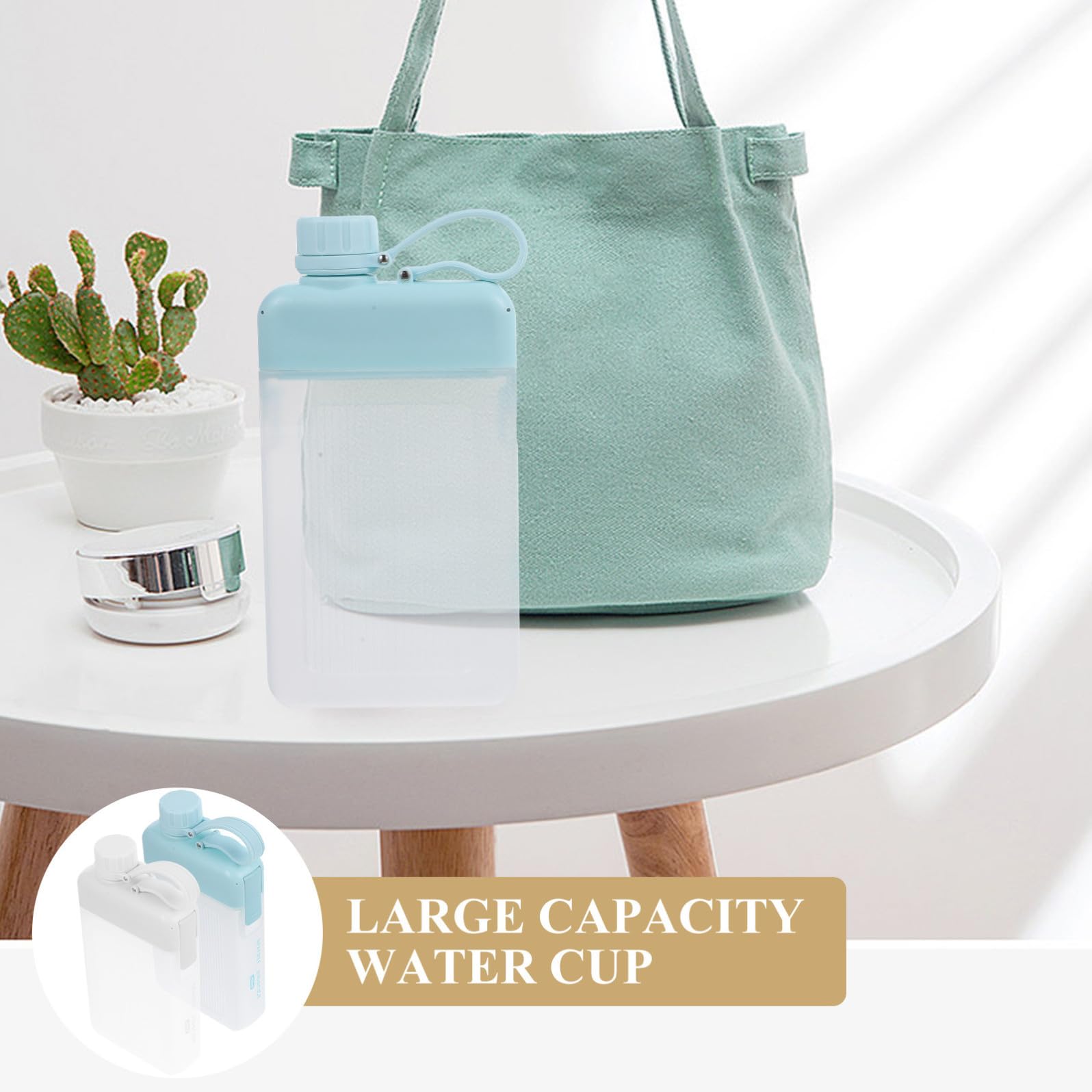 COLLBATH Wasserflasche Pp PC aus Reinigen Reise für Silikon Leicht 2 Stück Flache 450ml Tragbar Reisen und Camping