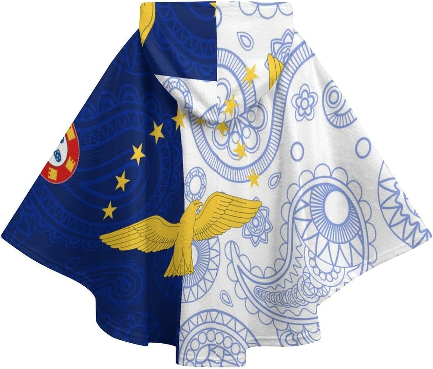Azoress Paisley Flag Wearable Blanket with Hooded Flannel Blankets Cape with Pocket