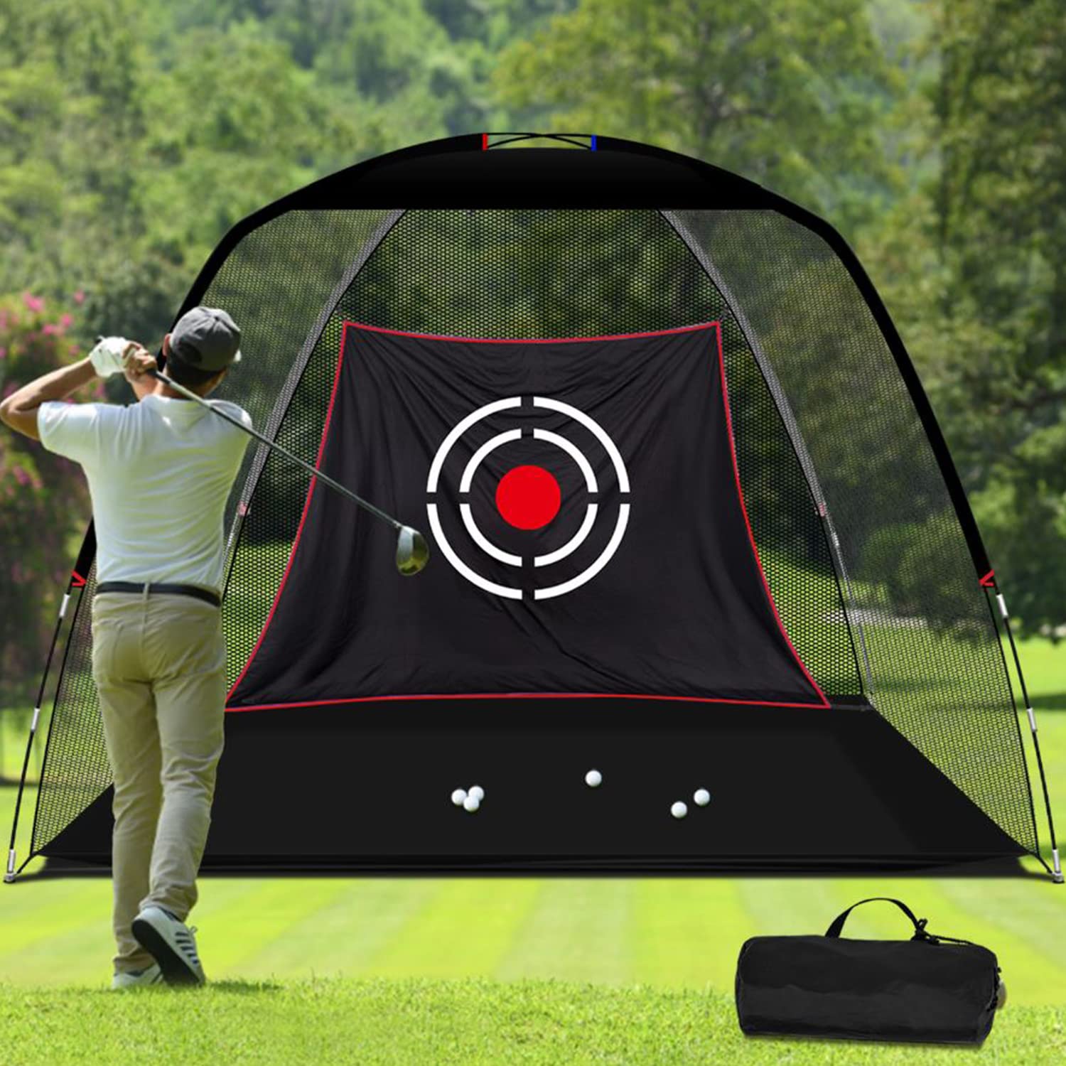 Golf-Übungsnetze für Hinterhof-Fahren im Innenbereich, robuste Übungsnetze für den Hinterhof, hochwertige, tragbare Golf-Schlagnetze mit Rahmen und Netz für Kinder, Männer, Frauen