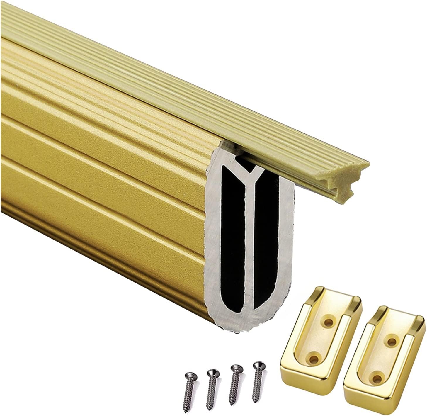 Aluminum Alloy Hanging Clothes Rods with Anti-slip Silence Strip,Wall Mount Closet Rod Garment Bar, for Wardrobe/Laundry Room/Cloakroom, Easy to Install(Silver,125cm/49.2in)