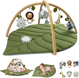 Blissful Diary Baby Play Gym & Activity Mat, Oversize Leaf Shaped Baby Play Mat