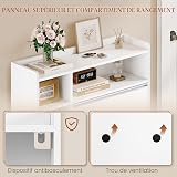 HEXCELEN Meuble à Chaussures Entrée avec 2 Portes, Armoire à Chaussures, 5 Compartiments, Séparateur Réglables, 8 à 12 Paires, pour Entrée, Salon, 84,7 x 24 x 102 cm, Blanc - 5