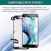 Vista 3 de Para iPhone 7 Reemplazo de pantalla negro con botón de inicio 4.7 "3D táctil LCD digitalizador Asamblea completa con cámara frontal oído altavoz
