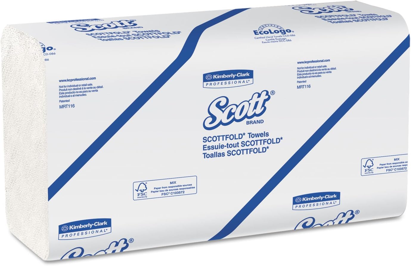 Scottfold M Towels, 8-1/8 x 12-1/2, White, 175 Towels/Pack, 25 Packs/CT