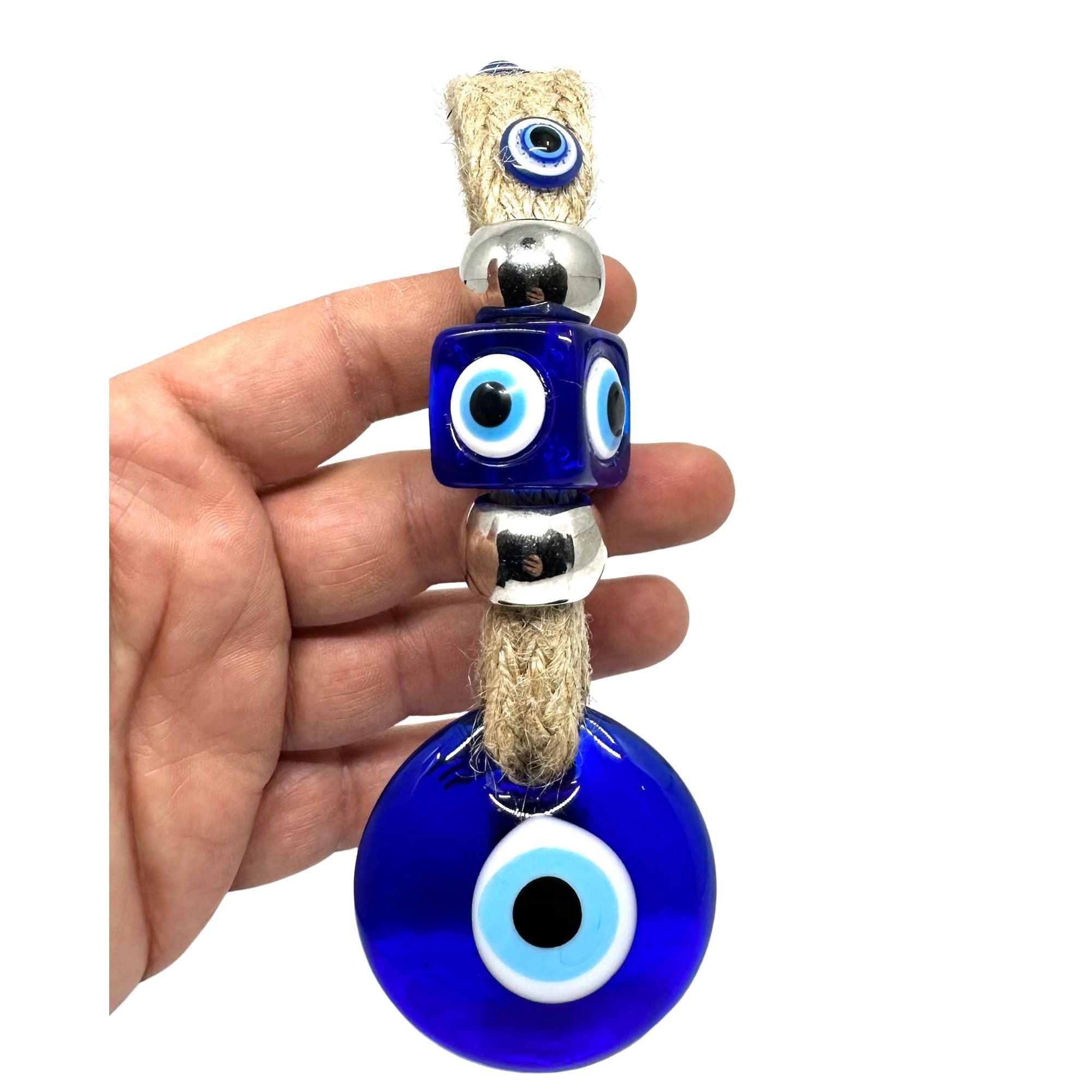 Evil Eye Wall Hanging Ornament - 3.5 Inch Turkish Nazar Amulet Protection Charm