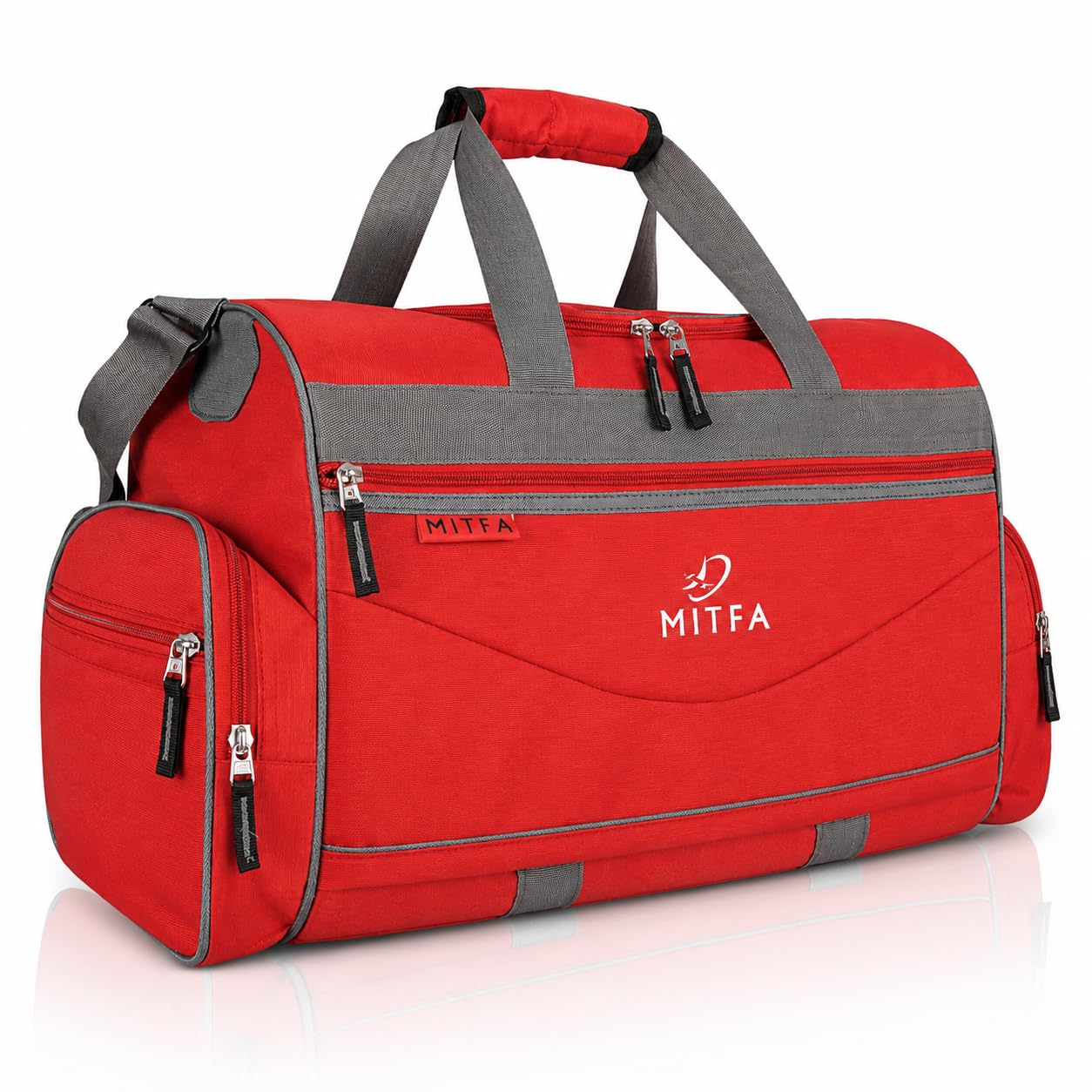 MITFA Travel Duffle Luggage Bag | Multiple Zippered Compartments Ultra-Light| Matty 55 litres Large Capacity | Men and Women Travel Duffle Bag (RED)-picture-43
