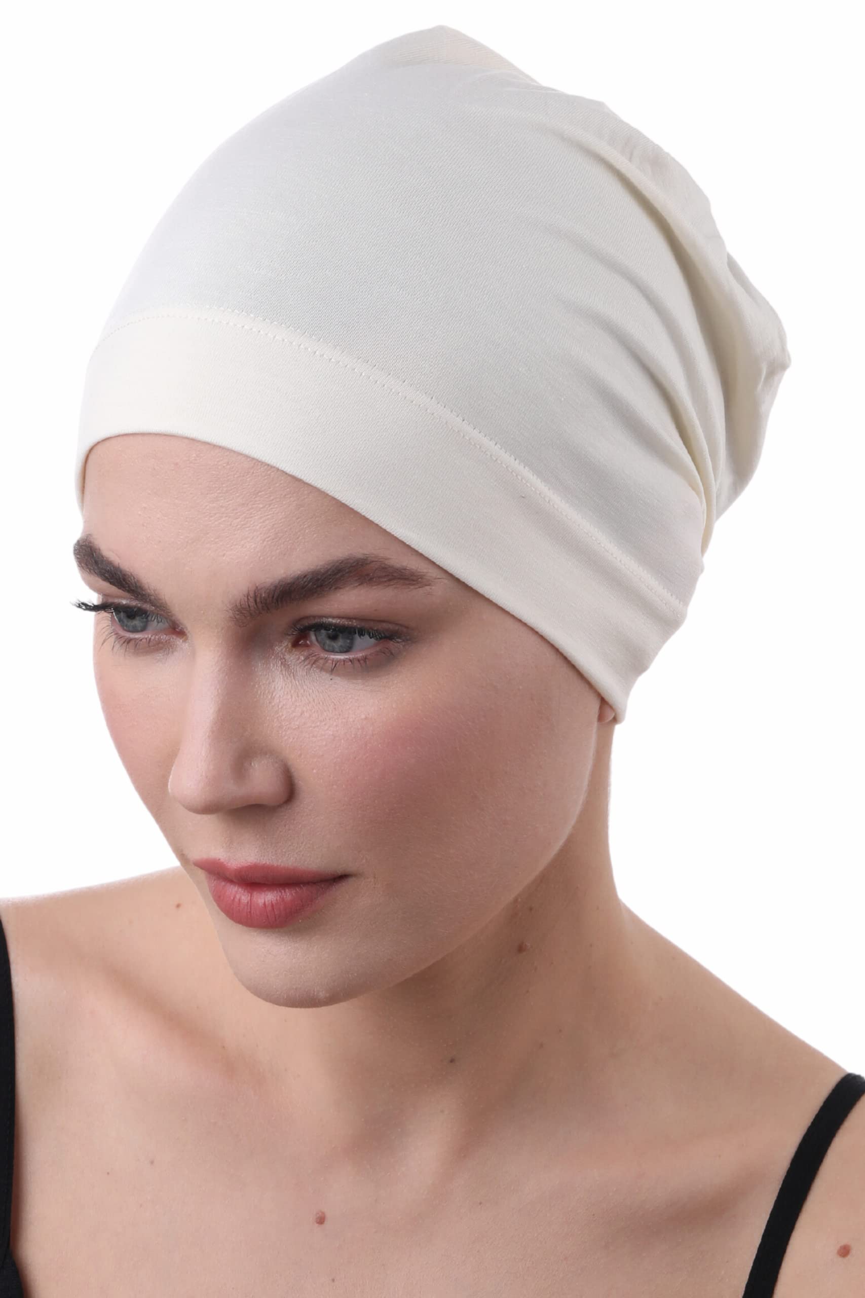 Deresina Headwear Women's Floral Cream Deresina Bamboo Chemo Headwear For & Men – Ultra-Soft, Lightweight, Breathable Sleep Cap, Alopecia And Hair Loss Beanie (Floral Cream)