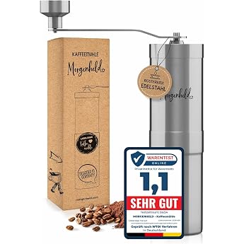 Morgenheld Manual Coffee Grinder - Stainless Steel Hand Coffee Grinder with Continuous Ceramic Cone Grinder - for Espresso to