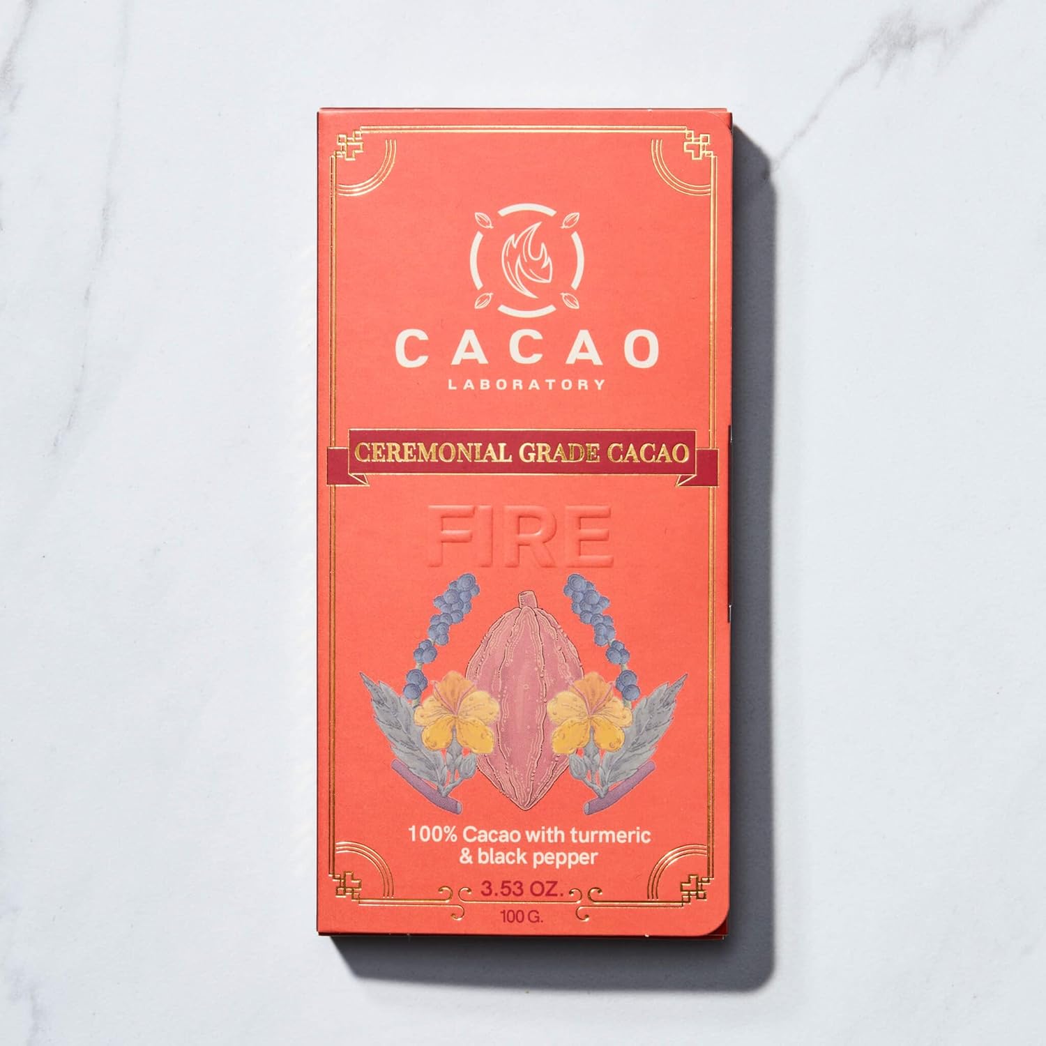 Cacao Lab Ceremonial Grade Cacao 100 Chocolate Unsweetened Fire