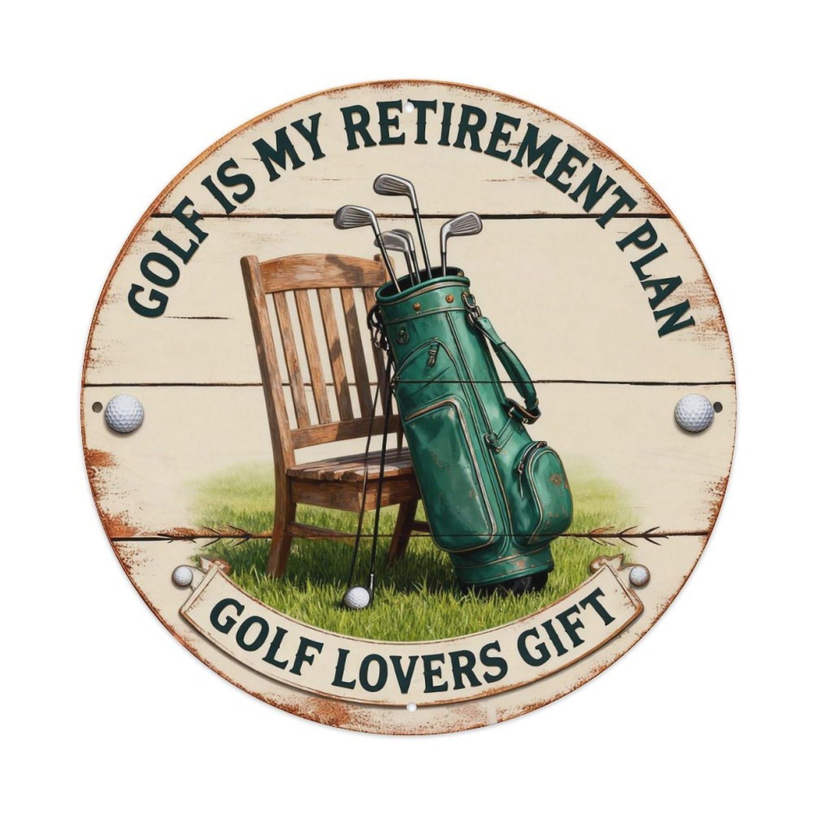 Golf Lover Retirement Round Sign Metal Tin Sign Plaque