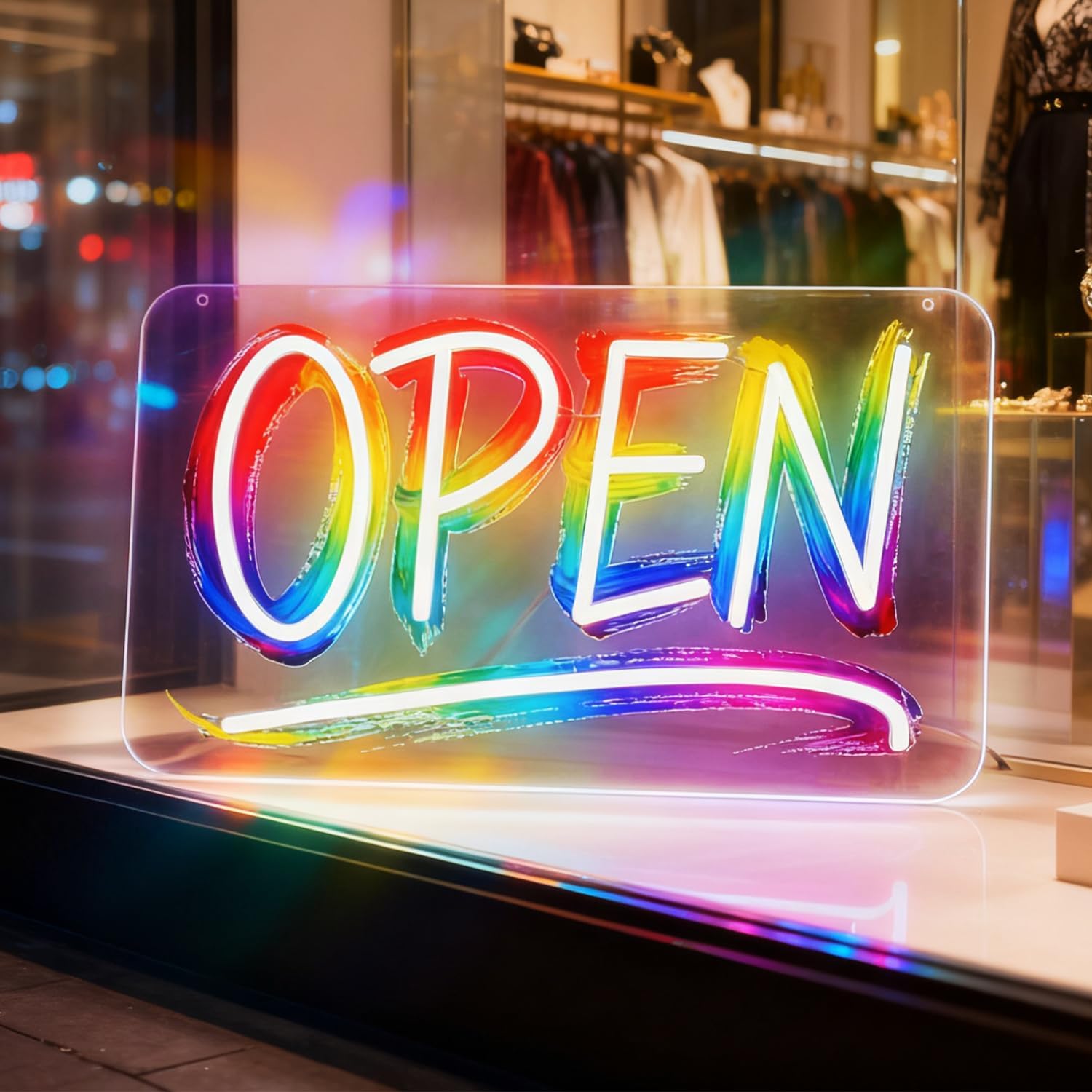 Open Signs for Business, LED Neon Open Sign Lighted Open Lights for Business Window Door Wall Hanging Coffee Snack Bar Restaurant Barbershop Retails Store Shop, USB Power & Dimmab