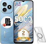 Blackview Wave9C SIMフリー スマホ 本体 日本版｜Doke AI搭載(ChatGPT)｜12GB+64GB+2TB拡張可能｜6.56インチ大画面｜5000mAhバッテリー｜IP54防水防塵｜顔認証/OTG/GPS対応｜docomo/au/SoftBank/Rakuten Mobile 回線対応｜ケースやTFカード贈り｜ブルー
