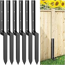 BAVNNRO 6PCS Fence Post Repair Kit, Heavy Duty Fence Post Repair Stakes, Anchor Ground Spike for Fix Broken Wooden Support