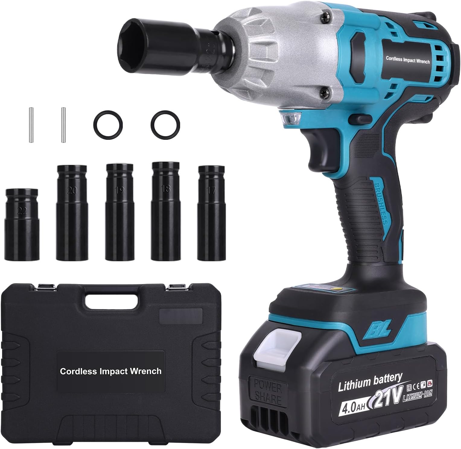 VTEK Brushless Impact Wrench 1/2 Inch Chuck,Max Torque 700N.m Cordless