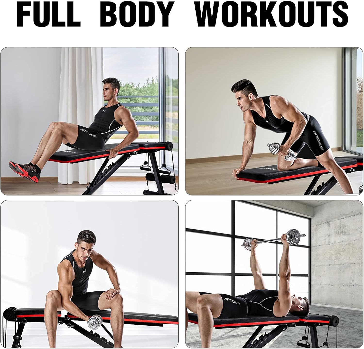 Adjustable Weight Bench, Feikuqi Durable Workout Bench fits Full Body Exercise, Folding Strength Training Benches for Home Gym Incline and Decline Bench Press : Everything Else