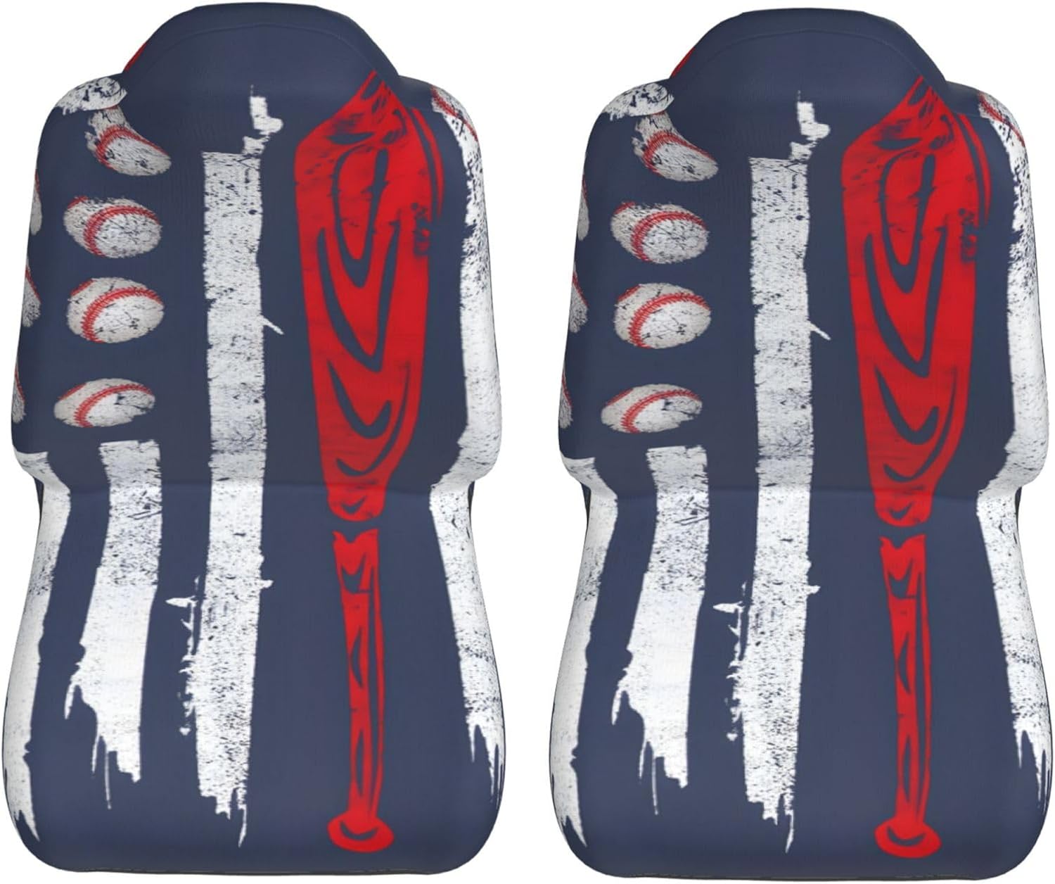 Texture Baseball Chart Car Seat Covers 2-Pack - Fit for Sedans, Trucks, Suvs, Automotive Seat Protectors with Reinforced Stitching