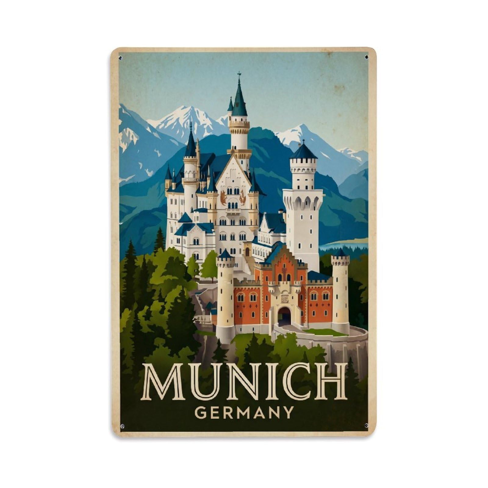 Travel Retro Germany Munich Metal Tin Sign