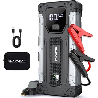 Sharmeal Car Jump Starter 3000A, Jump Starter Battery Pack for 9.0L Gas and 7.0L Diesel, 12V Portable Jump Box with LED Light - Amazon product rated Grade A
