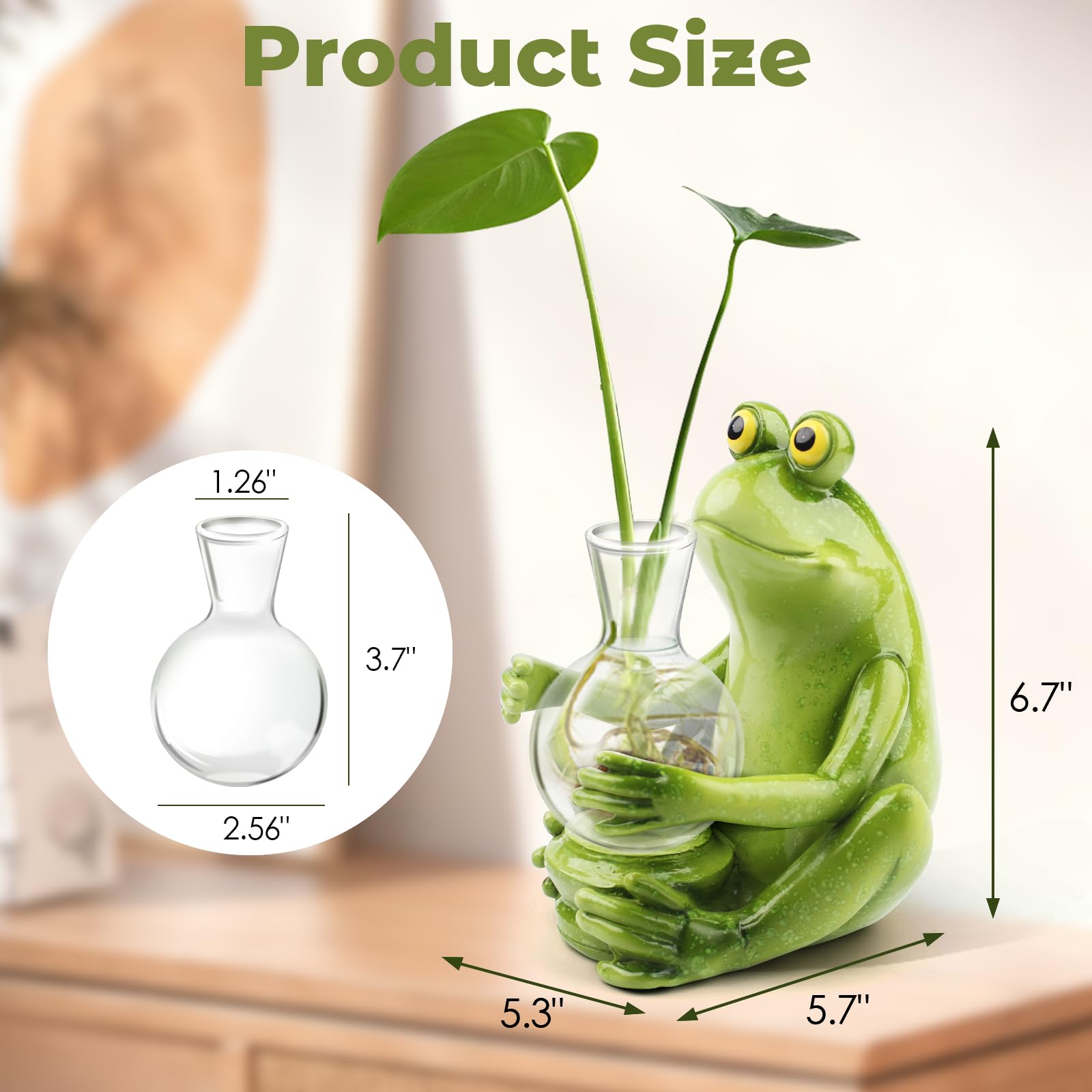 Station de propagation de plantes grenouille avec lumière pour plantes, terrarium unique pour culture hydroponique, pot de fleurs en verre, support de vase en verre pour la maison, le jardin