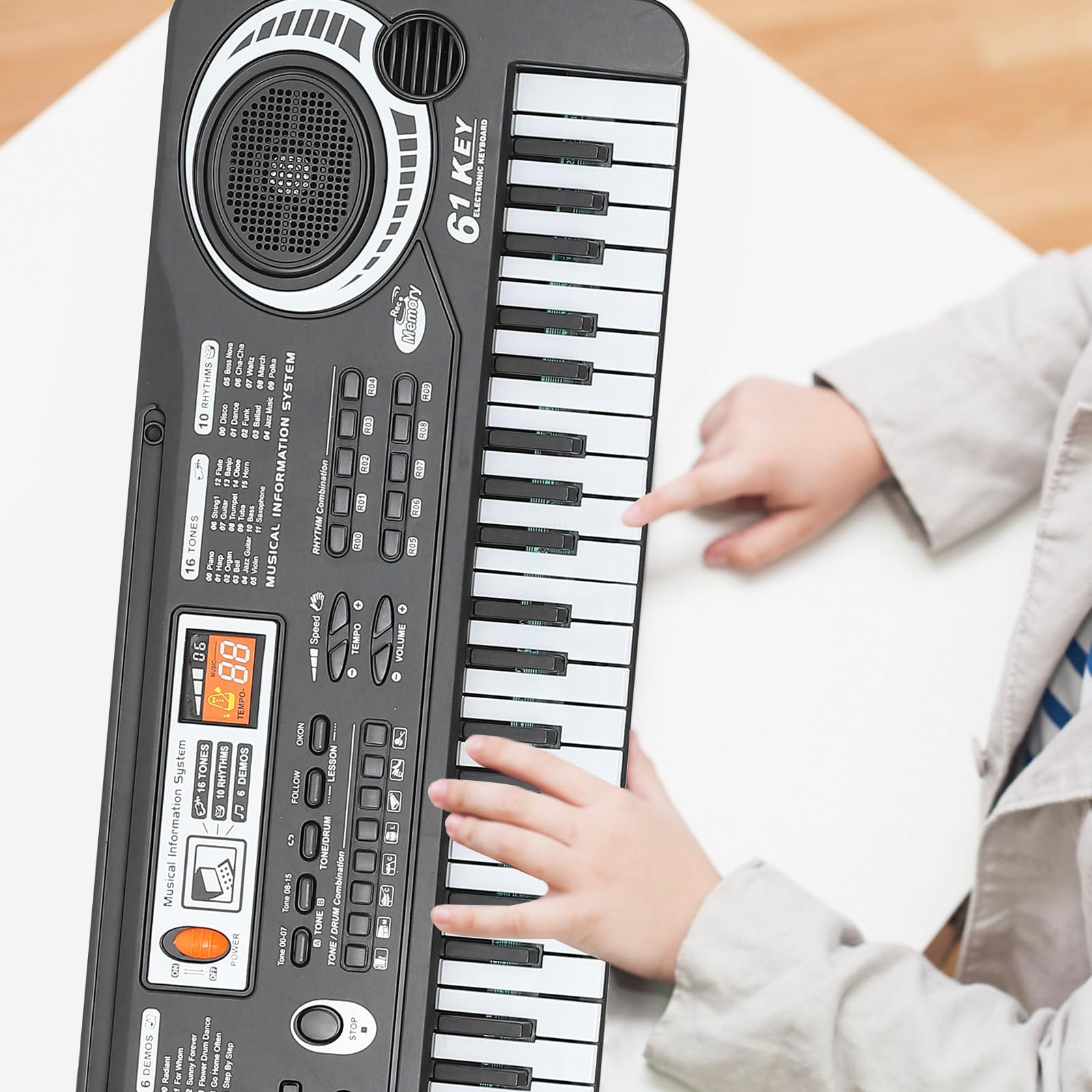 GALPADA Teclado de Piano Electrónico para Niños Reconocimiento de Voz y Diseño de Múltiples Teclas en Material Abs, Juguete Musical Educativo para Aprendizaje Temprano