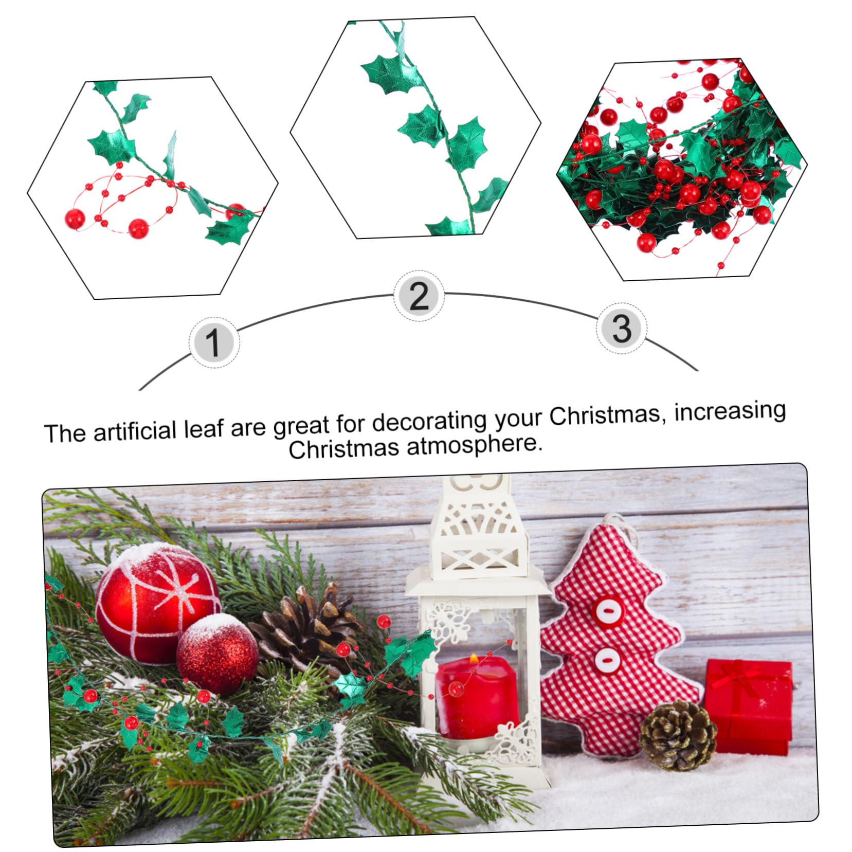 SOLUSTRE 1roll Christmas Tinsel Wire Garland Decoration for Tree Stairs and Tableware Party Accessory for Vibrant Holiday Atmosphere