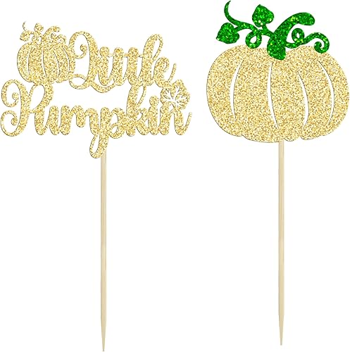 Miniatura 3 de 24 piezas de decoración de cupcakes de calabaza con purpurina con temática de otoño para Acción de Gracias, Halloween, baby shower, fiesta de