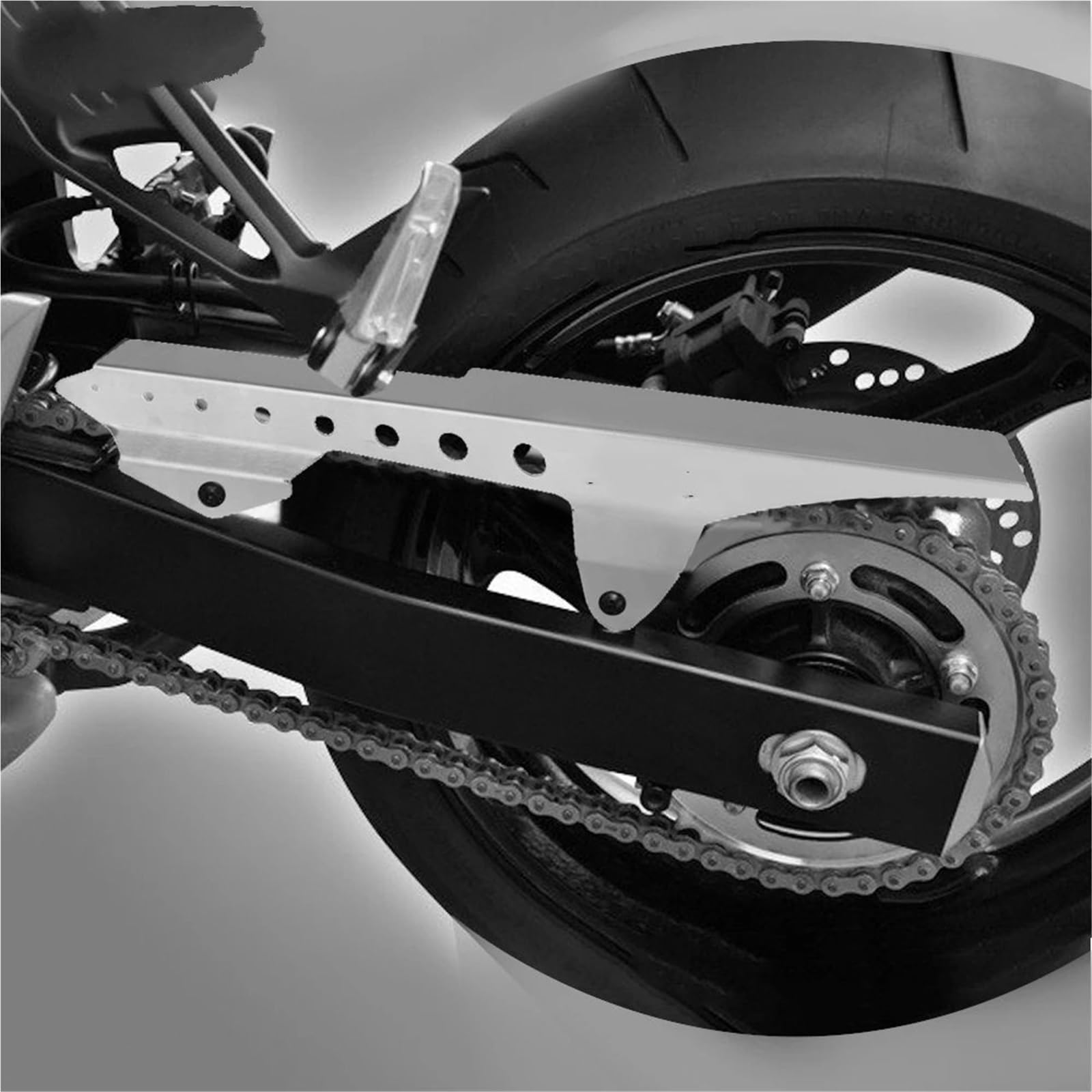 osłona zębatki motocykla Pasuje do Suzuki GSX650F GSF600 Bandit SV650 N/S 1999-2016 Osłona łańcucha zębatki tylnej Osłona błotnika osłona łańcucha(White)