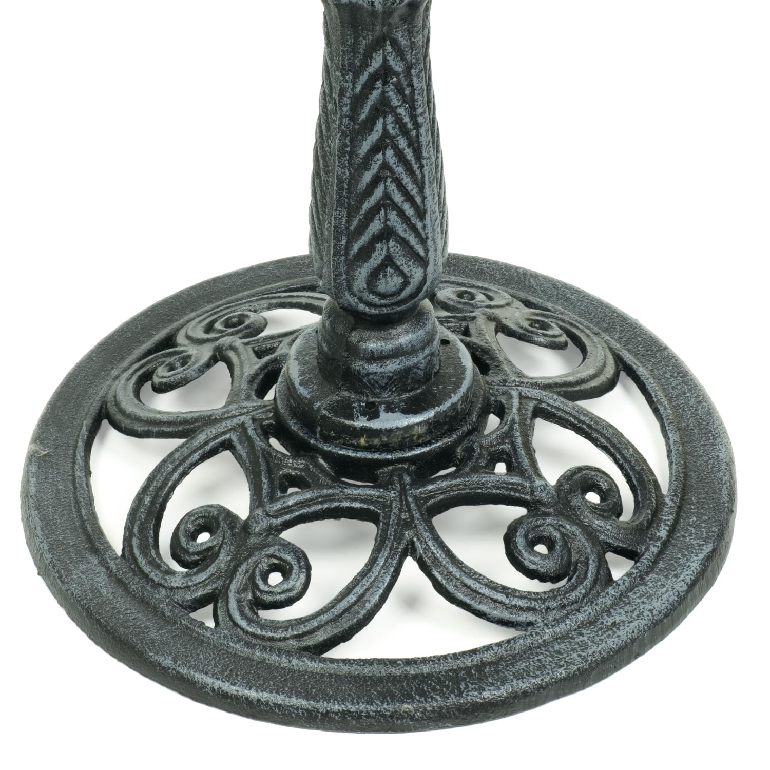 Moritz Bebedero para pájaros de 78 cm de alto, hierro fundido, verde macizo, para jardín, baño para pájaros con soporte, diseño antiguo