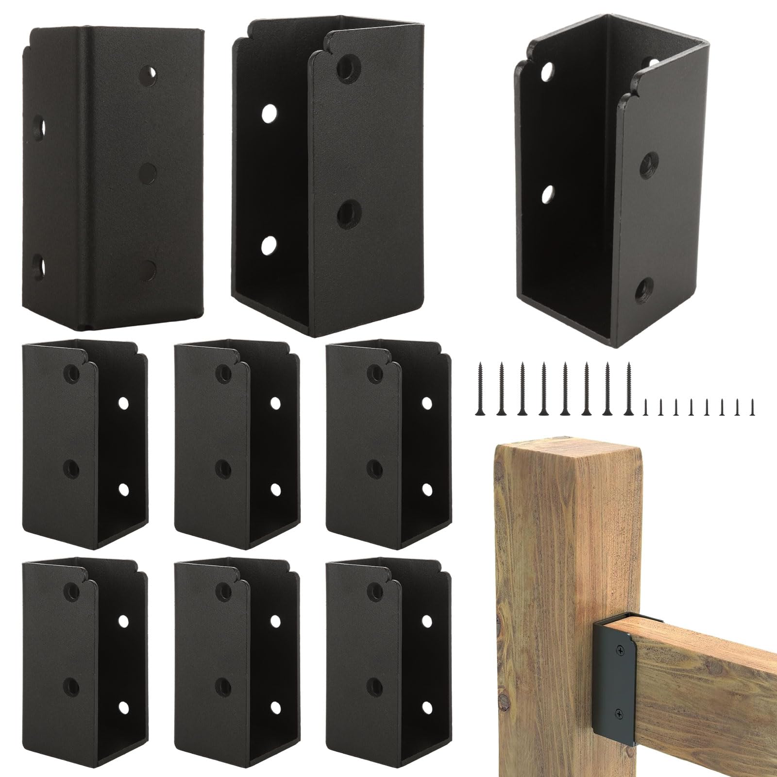 Support de garde-corps en acier JMIATRY 2x4 connecteur noir de main courante