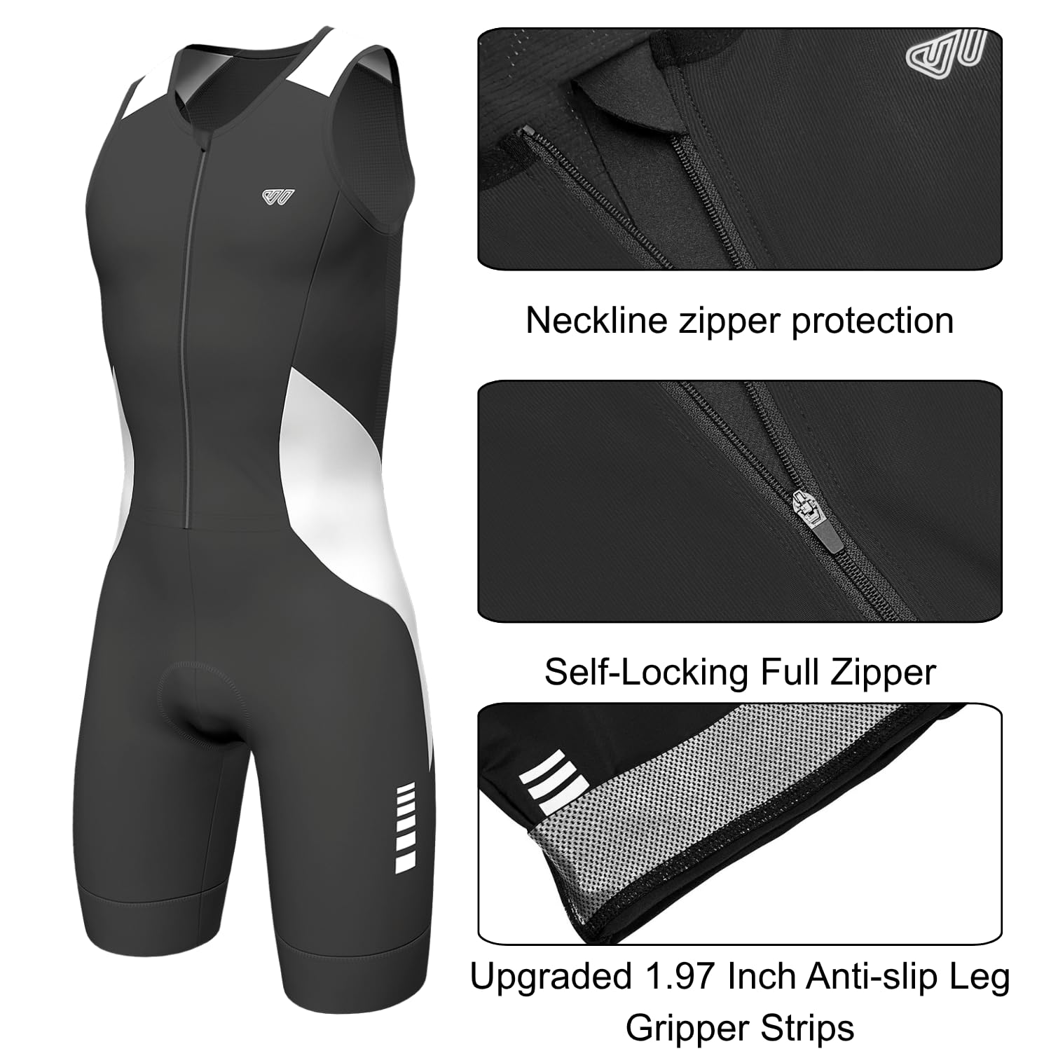 Wulibike Tuta da triathlon da uomo, senza maniche