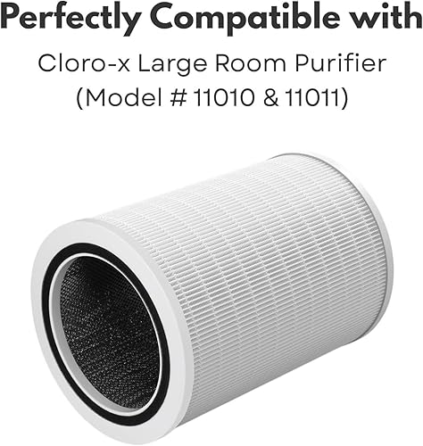 Miniatura 3 de Nispira 12010 Filtro de carbón activado HEPA 3 en 1 para purificador de aire grande Clorox 11010 y 11011  Elimina humo, compuestos orgánicos