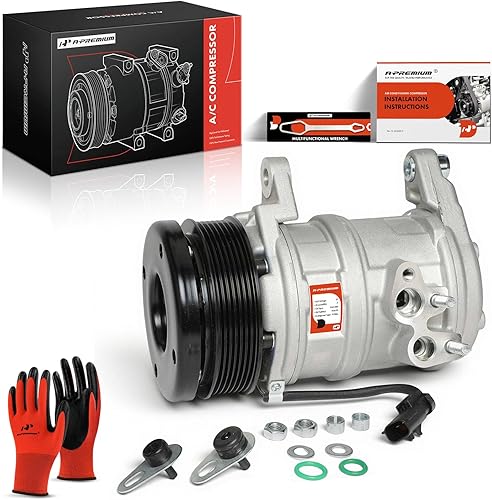 A-Premium Compresor de aire acondicionado de CA con embrague compatible con Dodge Durango 5.7L 2004-2008, Chrysler Aspen 5.7L 2007-2008, estilo