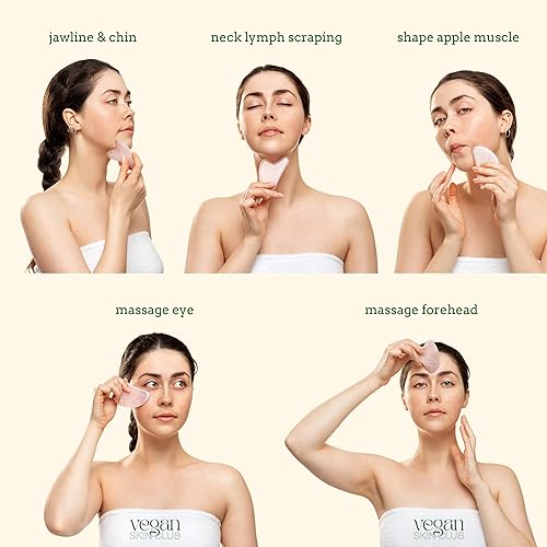 Miniatura 3 de Piedra Gua Sha de cuarzo rosa  Herramienta de masaje natural para el cuidado de la piel para mujeres  Escultor facial de bienestar y masajeador con