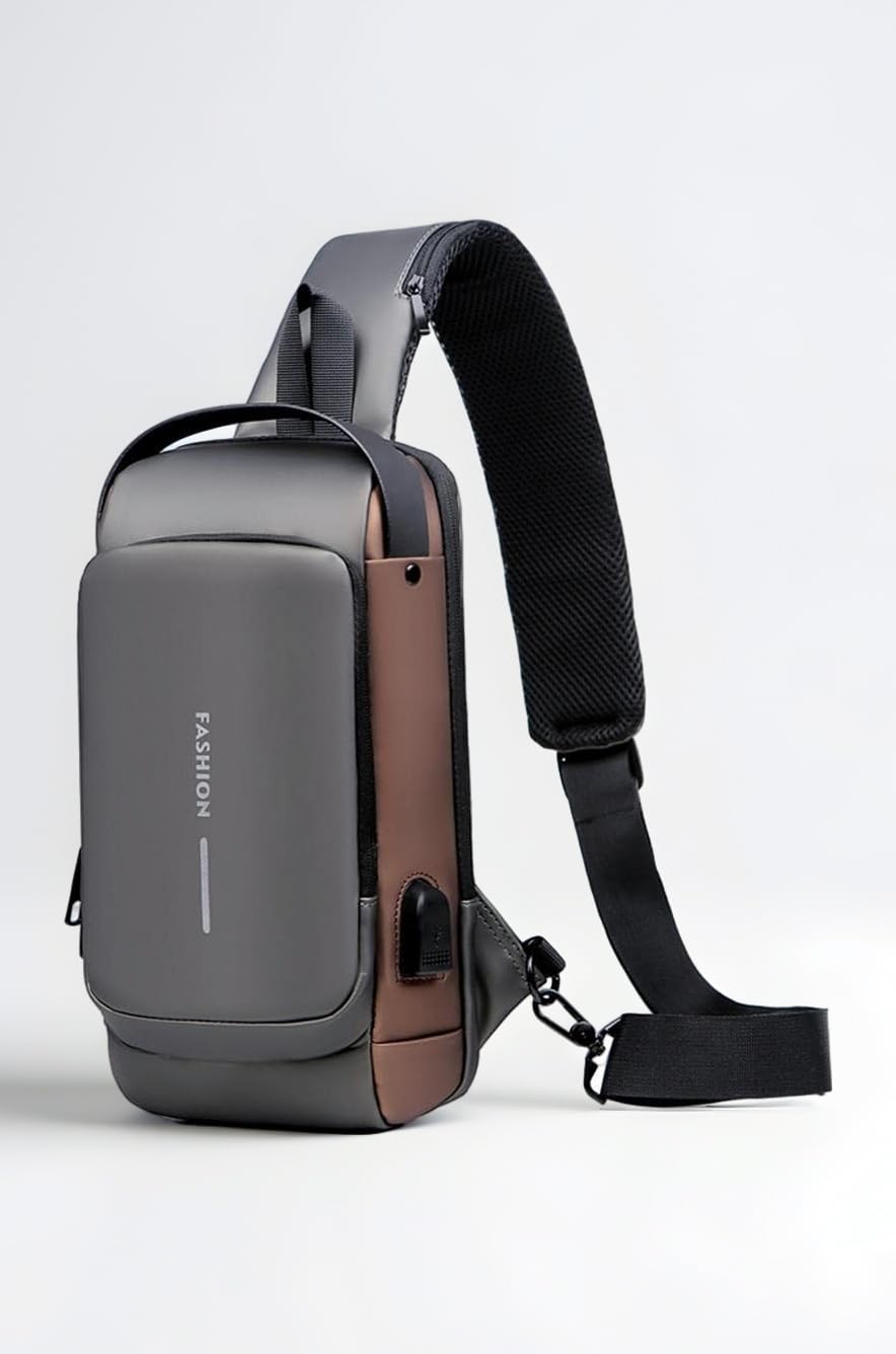 Anti theft Crossbody Sling bag,Shoulder Backpack,Lightweight Chest Daypack with USB Charging Port,Fit for 9.7'' ipad